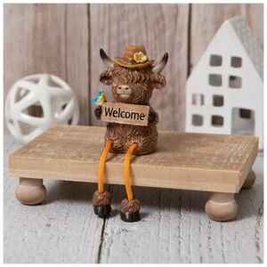Highland Cow Welcome Figurine NWT Hobby Lobby